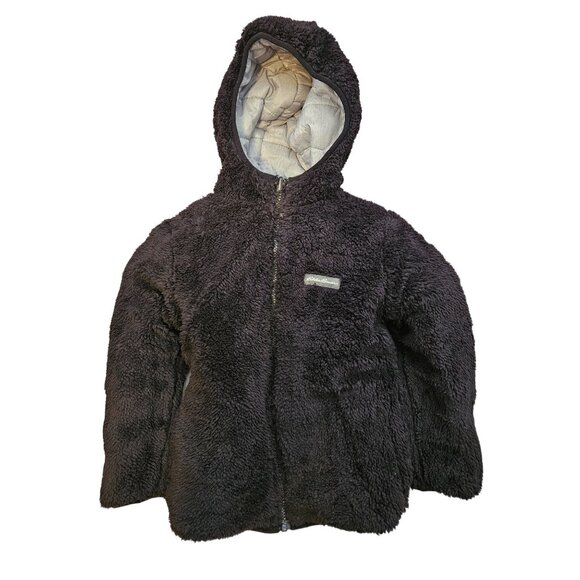 Eddie Bauer Kids Deer Harbor Reversible Hooded Jacket XS (5/6) Gray Black - Picture 2 of 14